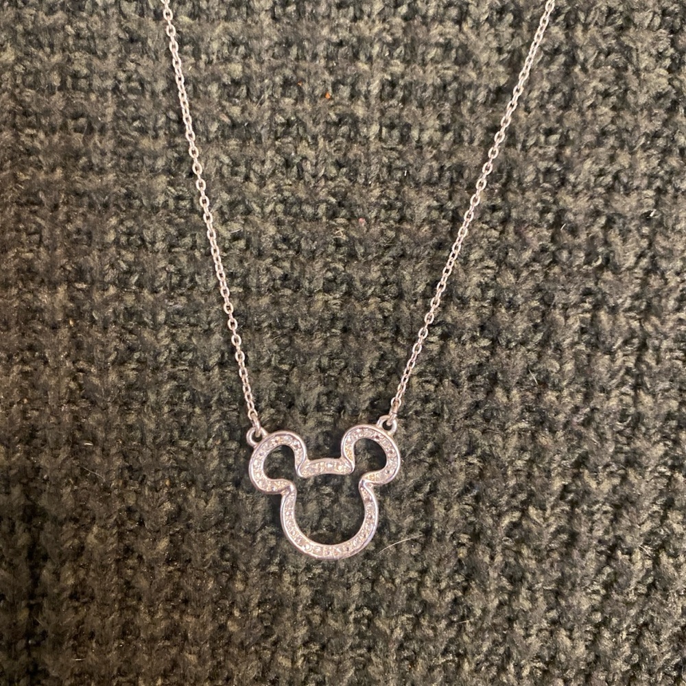 Silver Mickey Mouse Pendant Necklace
